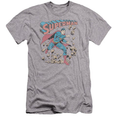 Superman Mad At Rocks Men's Ultra-Soft 30/1 Cotton Slim SS T