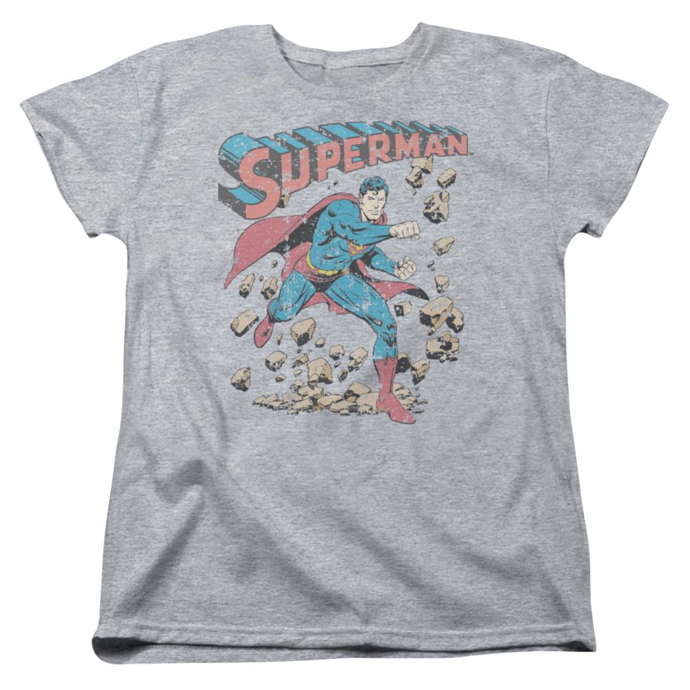 Superman Mad At Rocks Women's 18/1 Cotton SS T
