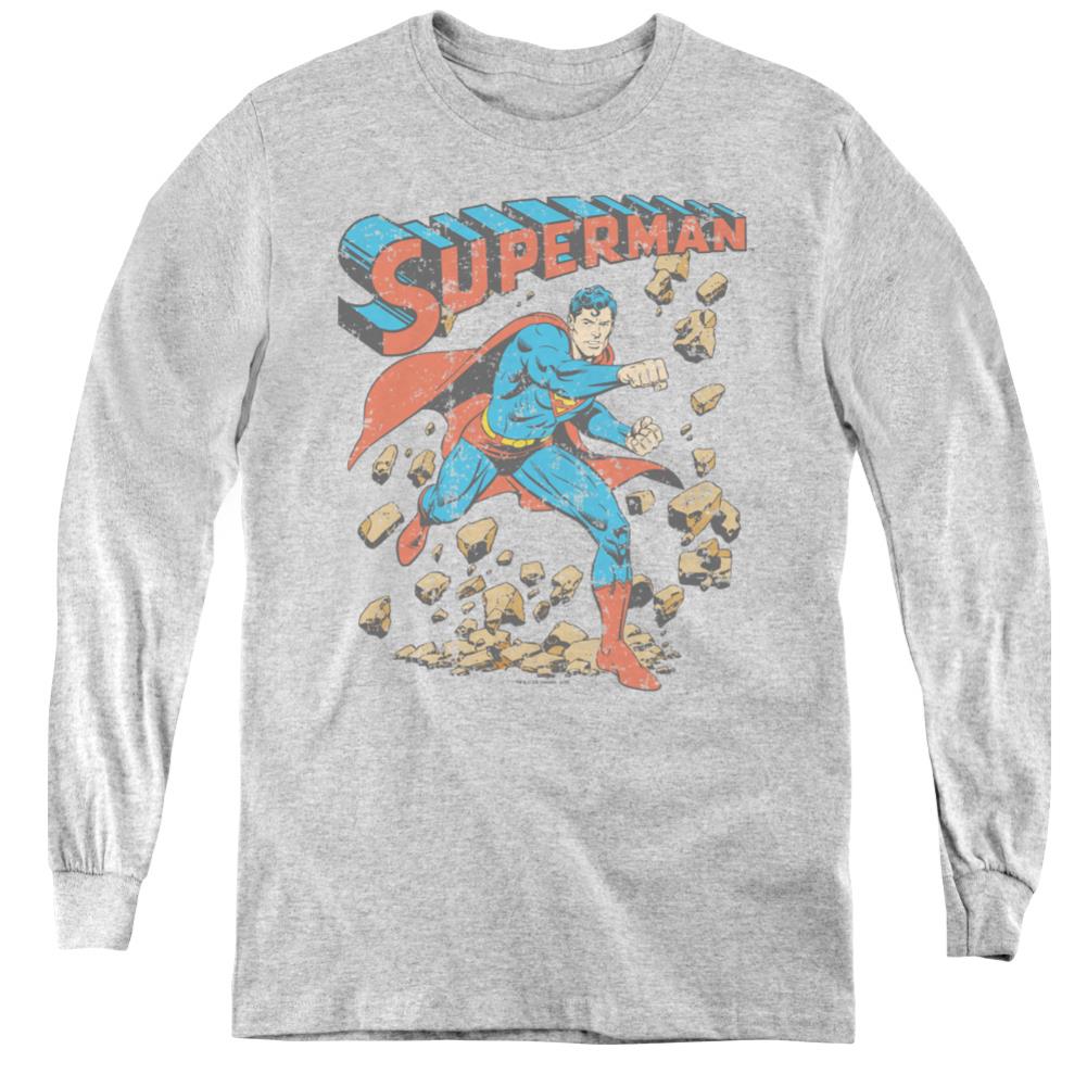 Superman Mad At Rocks Youth LS T