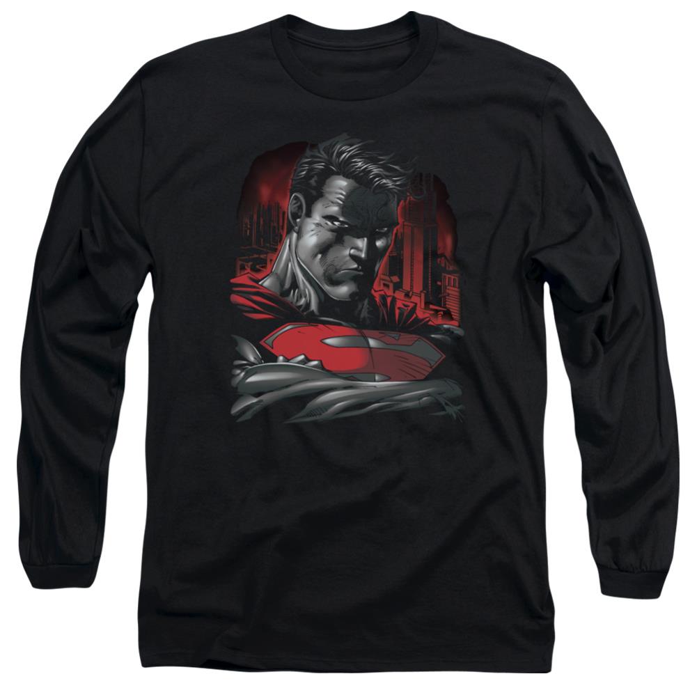 Superman Man Of Steel Men's 18/1 Cotton LS T