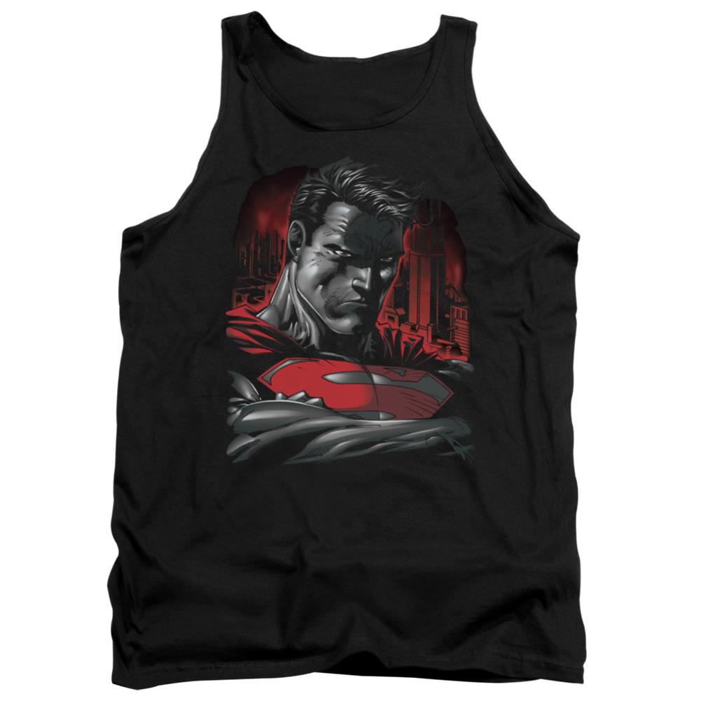 Superman Man Of Steel Men's 18/1 Cotton Tank Top
