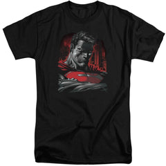 Superman Man Of Steel Men's 18/1 Tall Cotton SS T