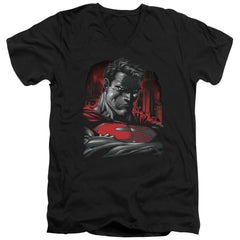 Superman Man Of Steel Men's 30/1 Cotton Slim V-Neck T