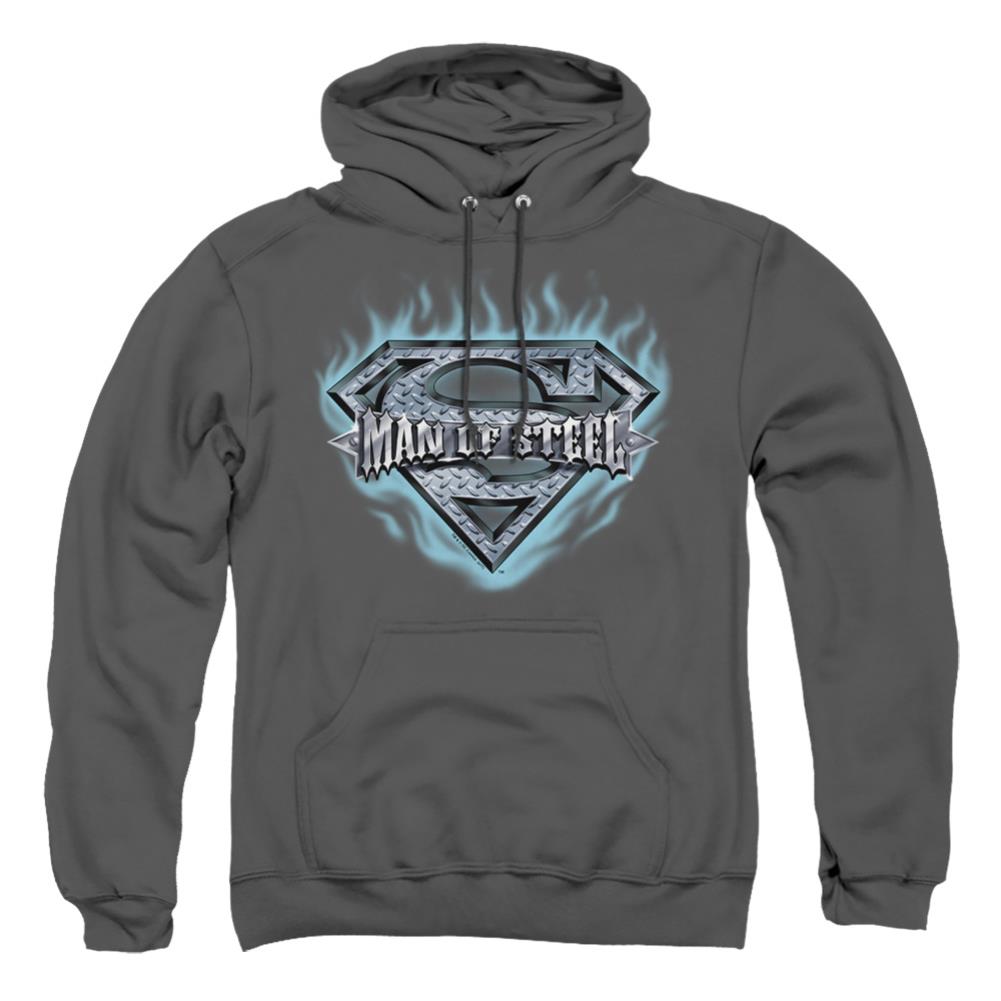Superman Man Of Steel Shield Men's Pull-Over 75 25 Poly Hoodie