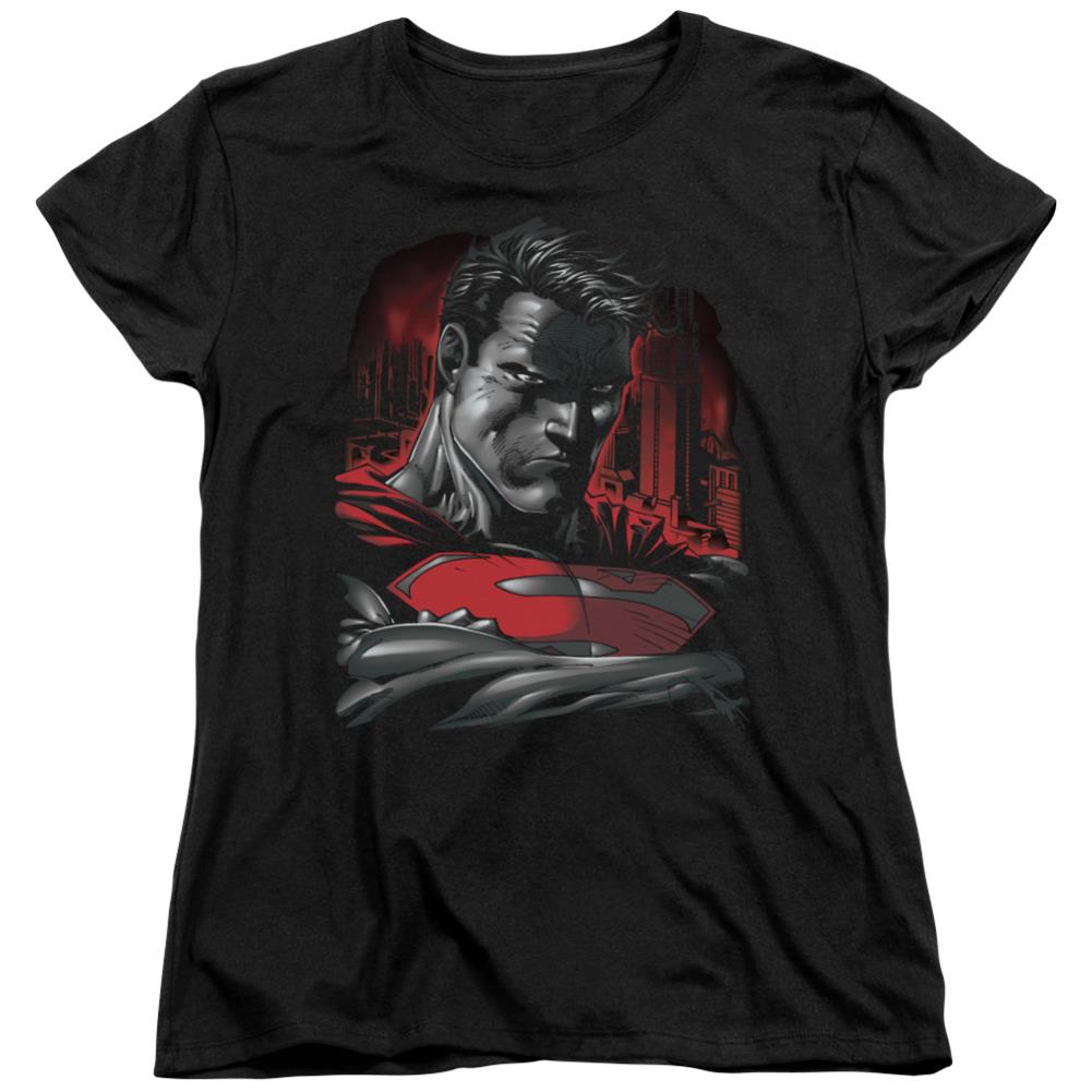 Superman Man Of Steel Women's 18/1 Cotton SS T
