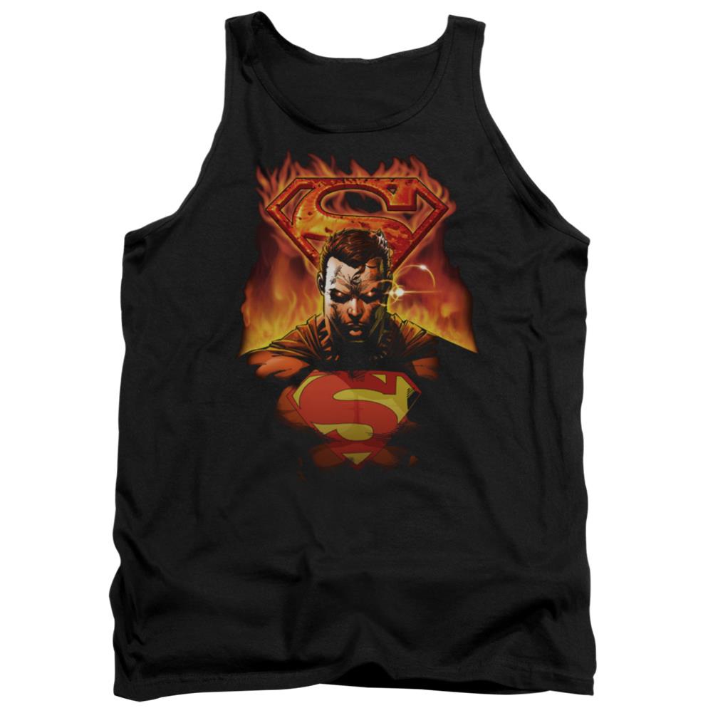 Superman Man On Fire Men's 18/1 Cotton Tank Top
