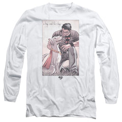 Superman Mans Best Friend Men's 18/1 Cotton LS T
