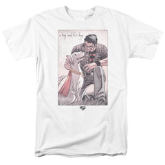 Superman Mans Best Friend Men's 18/1 Cotton SS T