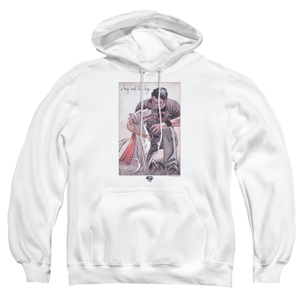 Superman Mans Best Friend Men's Pull-Over 75 25 Poly Hoodie