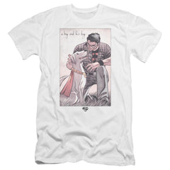 Superman Mans Best Friend Men's Ultra-Soft 30/1 Cotton Slim SS T