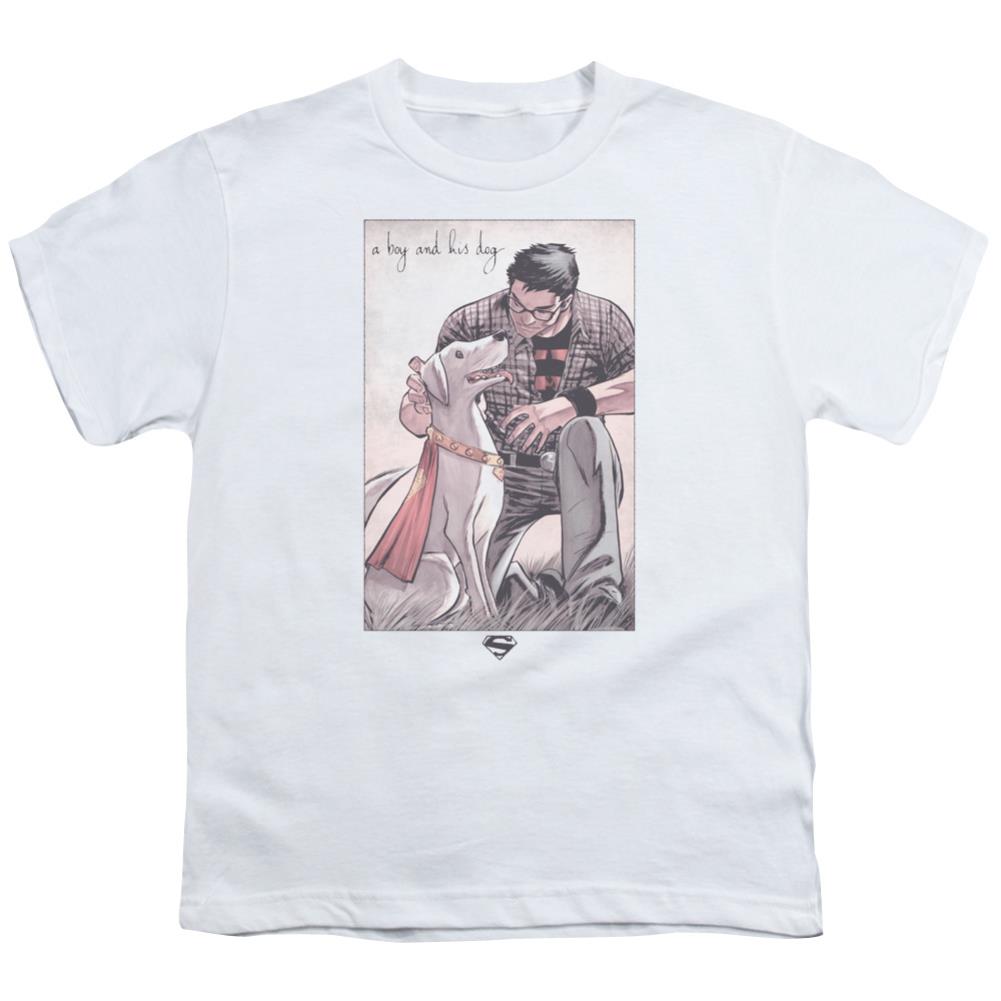 Superman Mans Best Friend Youth 18/1 100% Cotton SS T