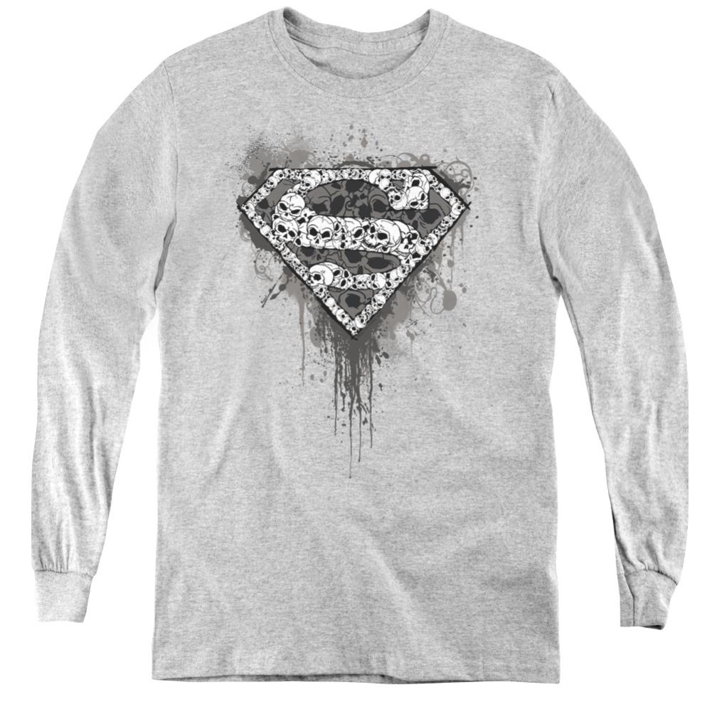 Superman Many Super Skulls Youth LS T