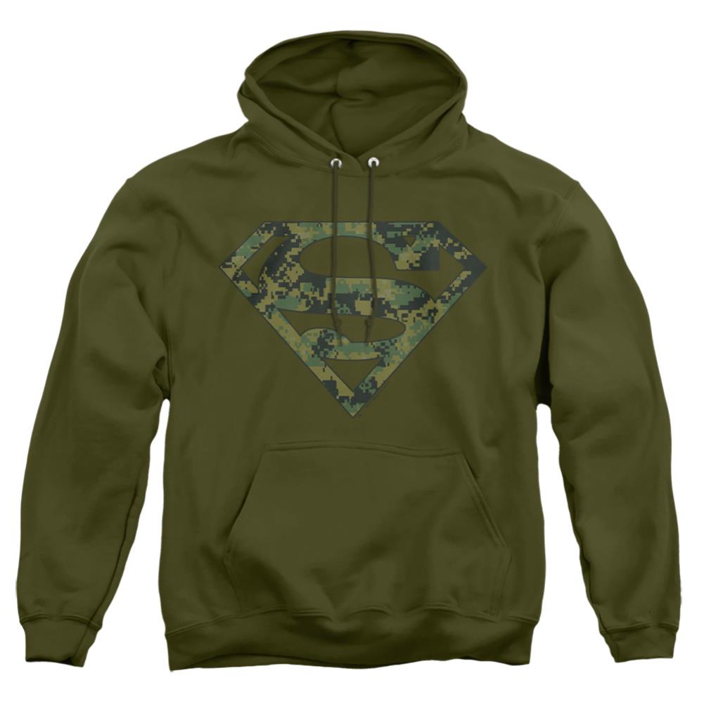 Superman Marine Camo Shield Men's Pull-Over 75 25 Poly Hoodie