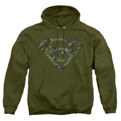 Superman Marine Camo Shield Men's Pull-Over 75 25 Poly Hoodie
