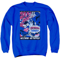 Superman Meltdown Men's Crewneck 50 50 Poly LS T