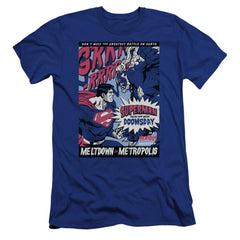 Superman Meltdown Men's Ultra-Soft 30/1 Cotton Slim SS T