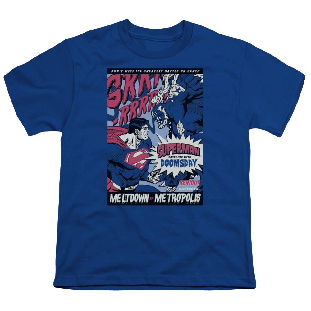 Superman Meltdown Youth 18/1 100% Cotton SS T