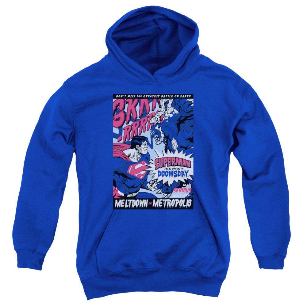Superman Meltdown Youth Cotton Poly Pull-Over Hoodie