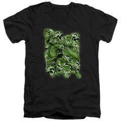 Superman Metallo Mayhem Men's 30/1 Cotton Slim V-Neck T