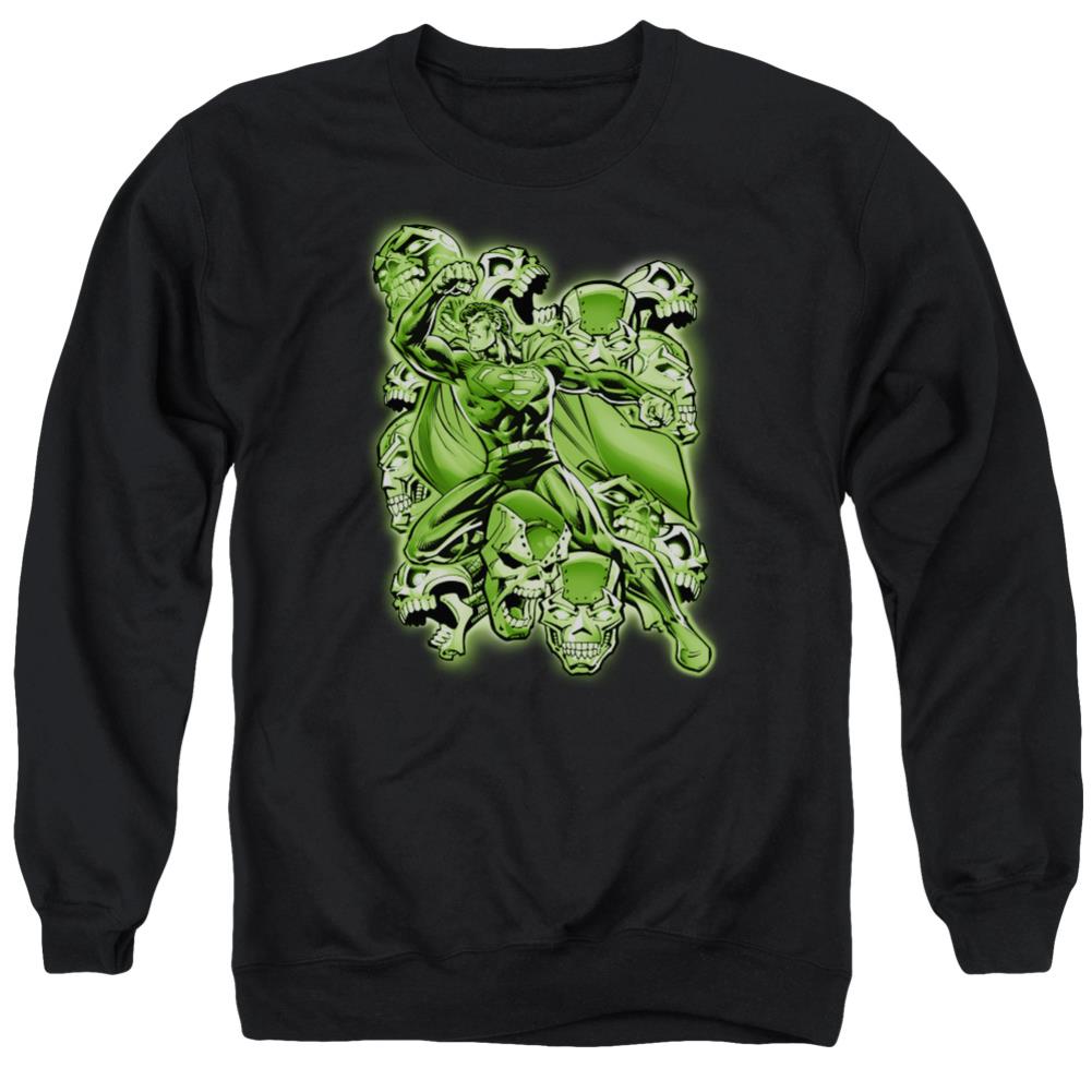 Superman Metallo Mayhem Men's Crewneck 50 50 Poly LS T