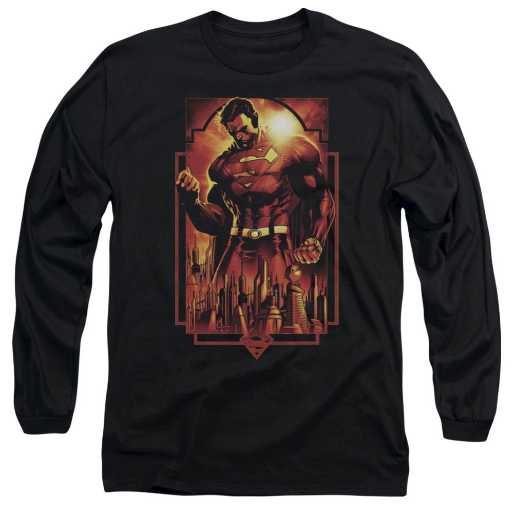Superman Metropolis Deco Men's 18/1 Cotton LS T