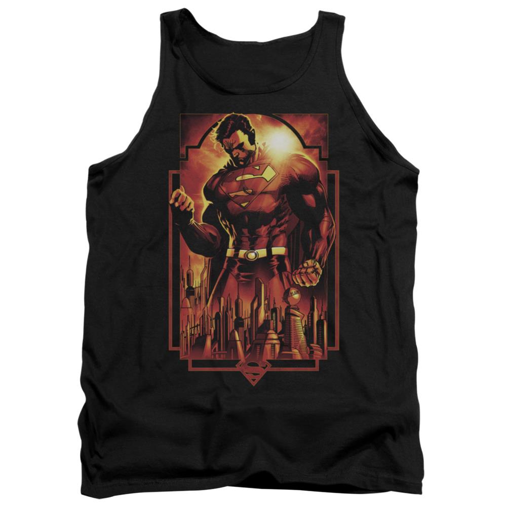 Superman Metropolis Deco Men's 18/1 Cotton Tank Top