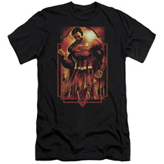 Superman Metropolis Deco Men's Ultra-Soft 30/1 Cotton Slim SS T