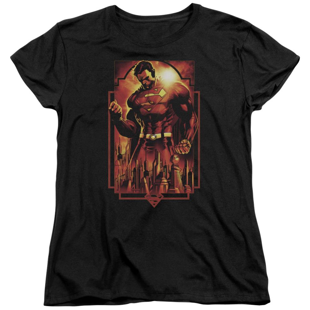 Superman Metropolis Deco Women's 18/1 Cotton SS T