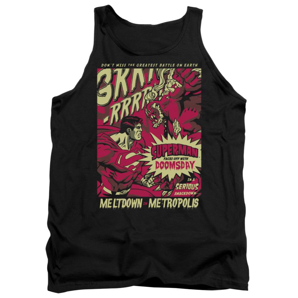 Superman Metropolis Meltdown Men's 18/1 Cotton Tank Top