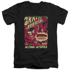 Superman Metropolis Meltdown Men's 30/1 Cotton Slim V-Neck T