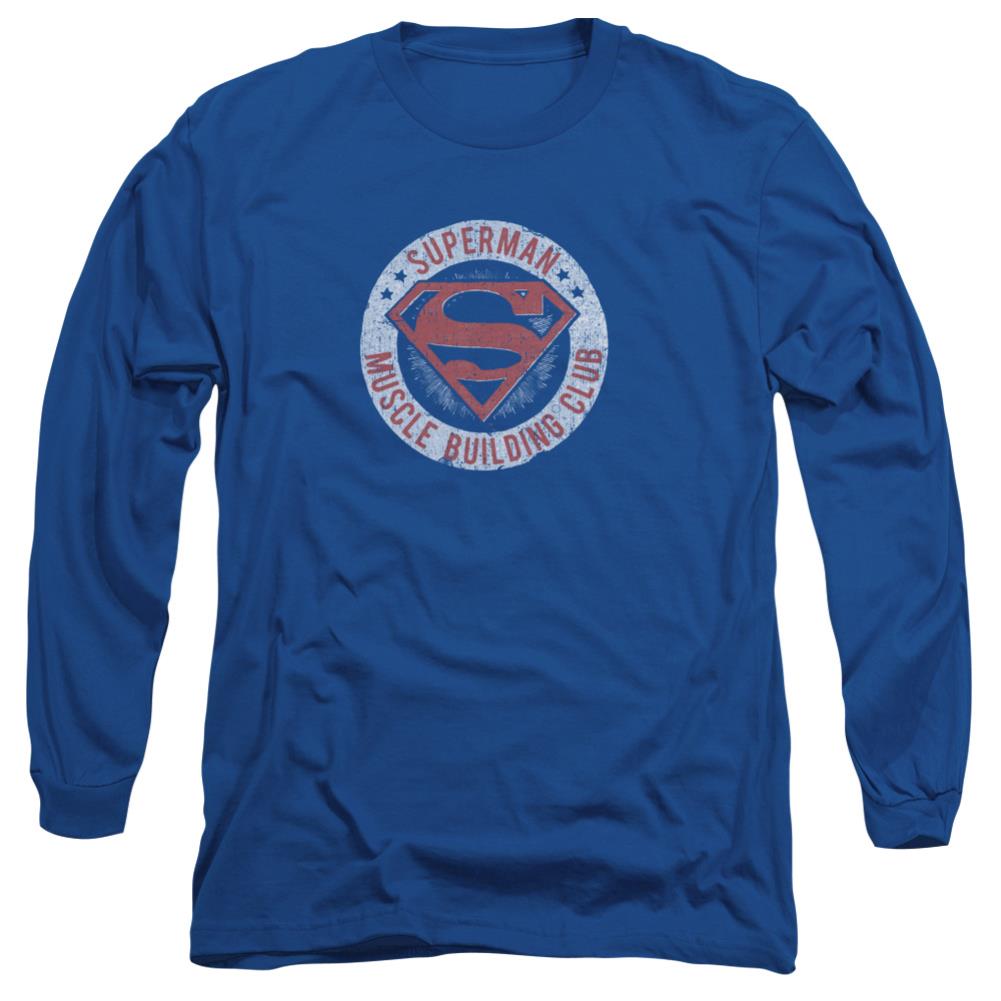 Superman Muscle Club Men's 18/1 Cotton LS T