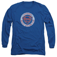 Superman Muscle Club Men's 18/1 Cotton LS T