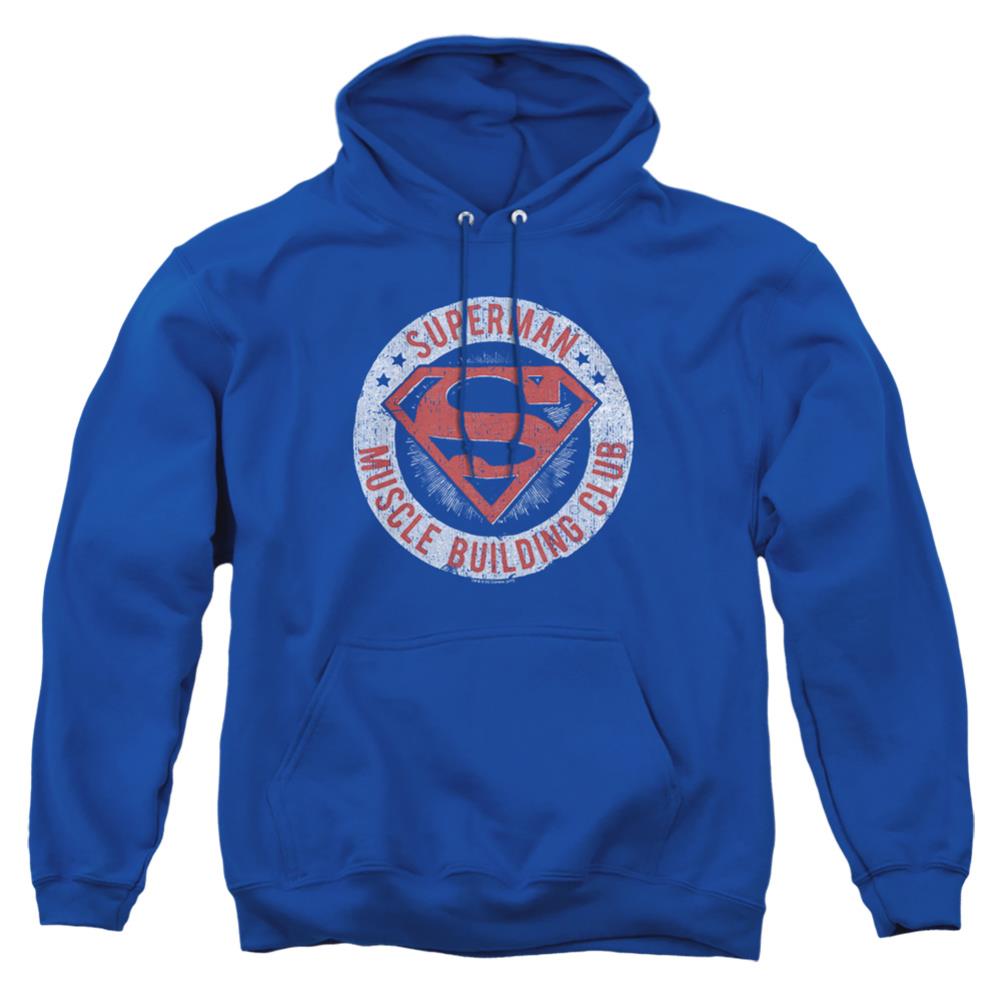 Superman Muscle Club Men's Pull-Over 75 25 Poly Hoodie