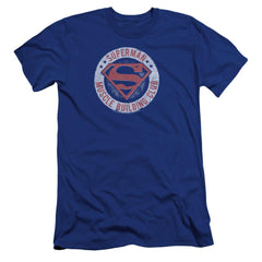 Superman Muscle Club Men's Ultra-Soft 30/1 Cotton Slim SS T