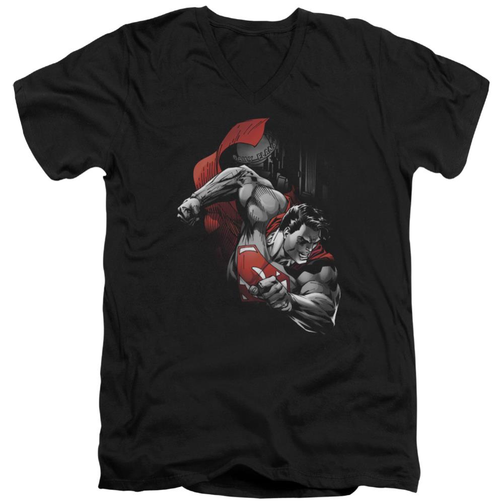 Superman My City Men's 30/1 Cotton Slim V-Neck T