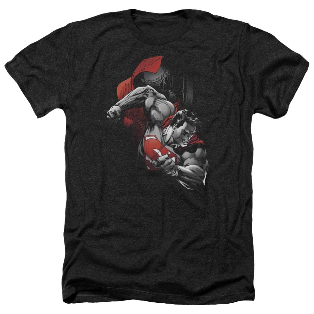 Superman My City Men's 30/1 Heather 60 40 Poly SS T