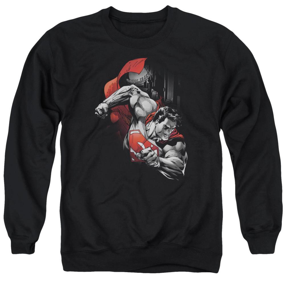 Superman My City Men's Crewneck 50 50 Poly LS T