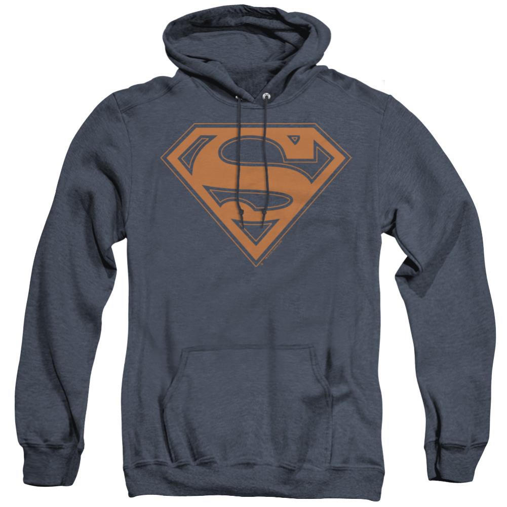 Superman Navy & Orange Shield Men's Pull-Over Hoodie