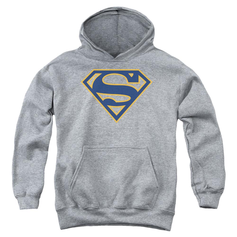 Superman Navy & Orange Shield Youth Cotton Poly Pull-Over Hoodie