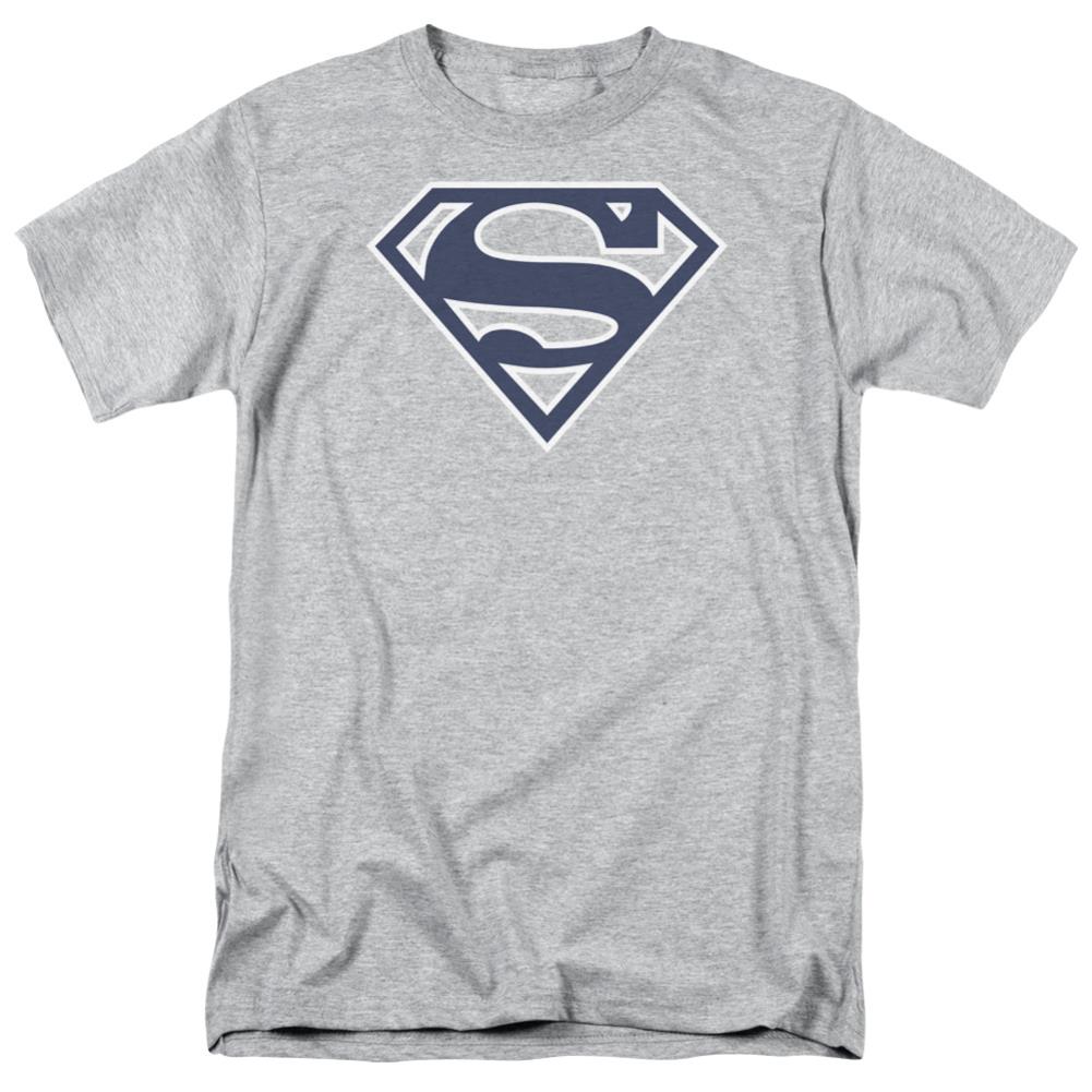 Superman Navy & White Shield Men's 18/1 Cotton SS T
