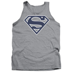 Superman Navy & White Shield Men's 18/1 Cotton Tank Top