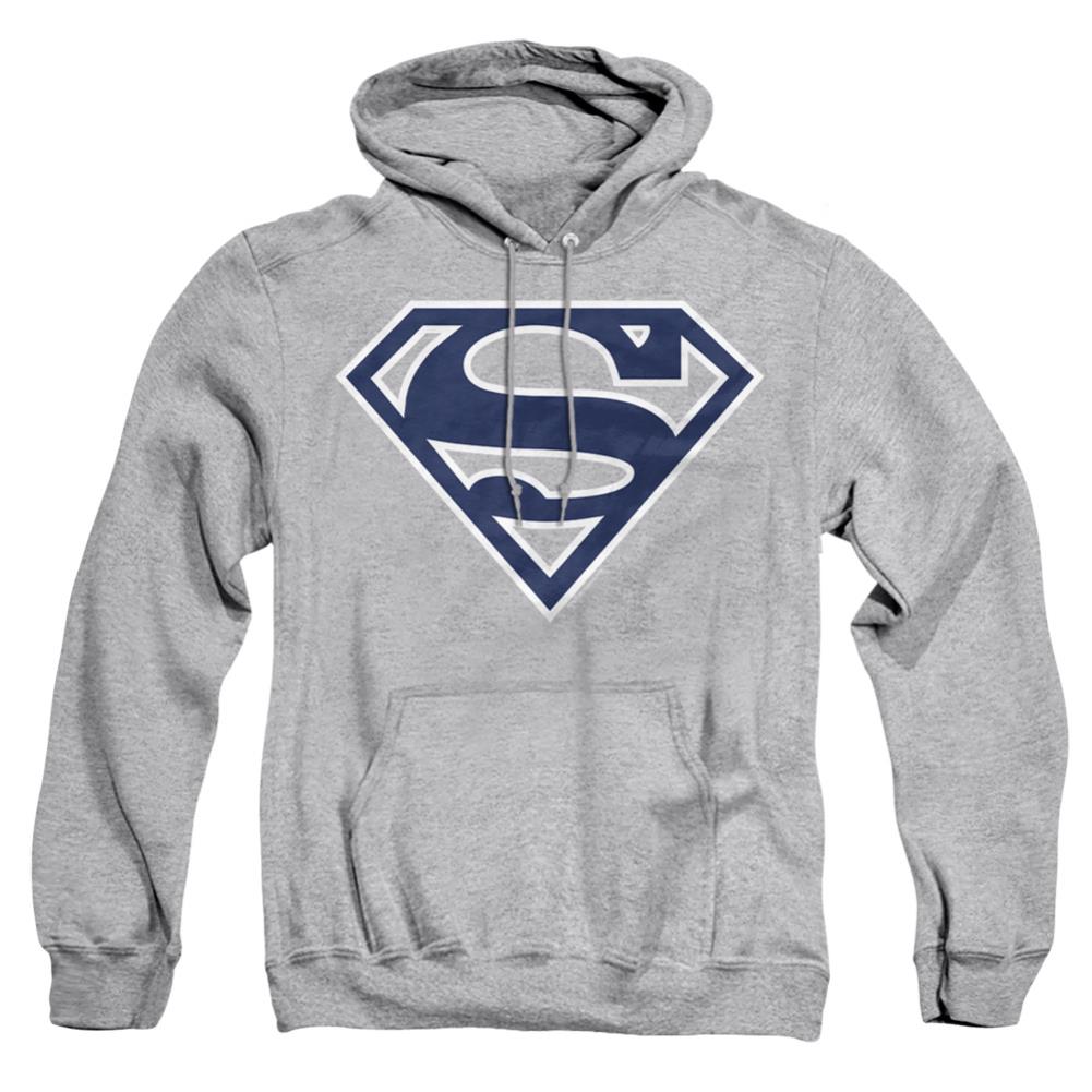 Superman Navy & White Shield Men's Pull-Over 75 25 Poly Hoodie
