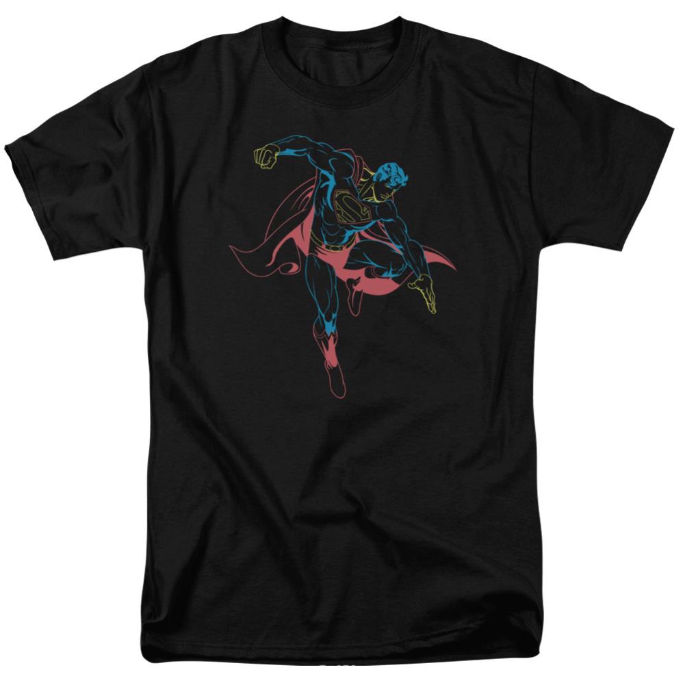 Superman Neon Superman Men's 18/1 Cotton SS T