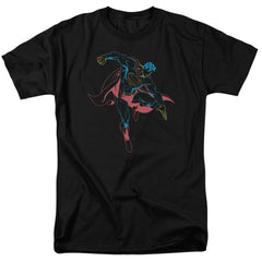Superman Neon Superman Men's 18/1 Cotton SS T