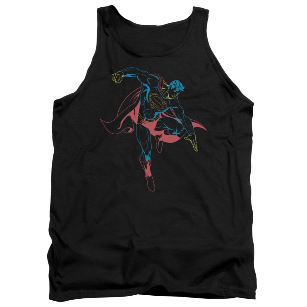 Superman Neon Superman Men's 18/1 Cotton Tank Top