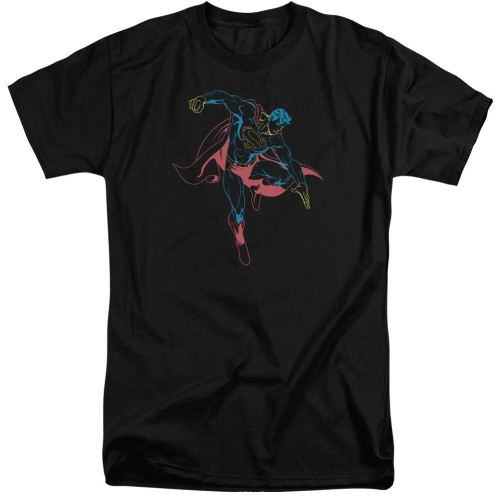 Superman Neon Superman Men's 18/1 Tall Cotton SS T