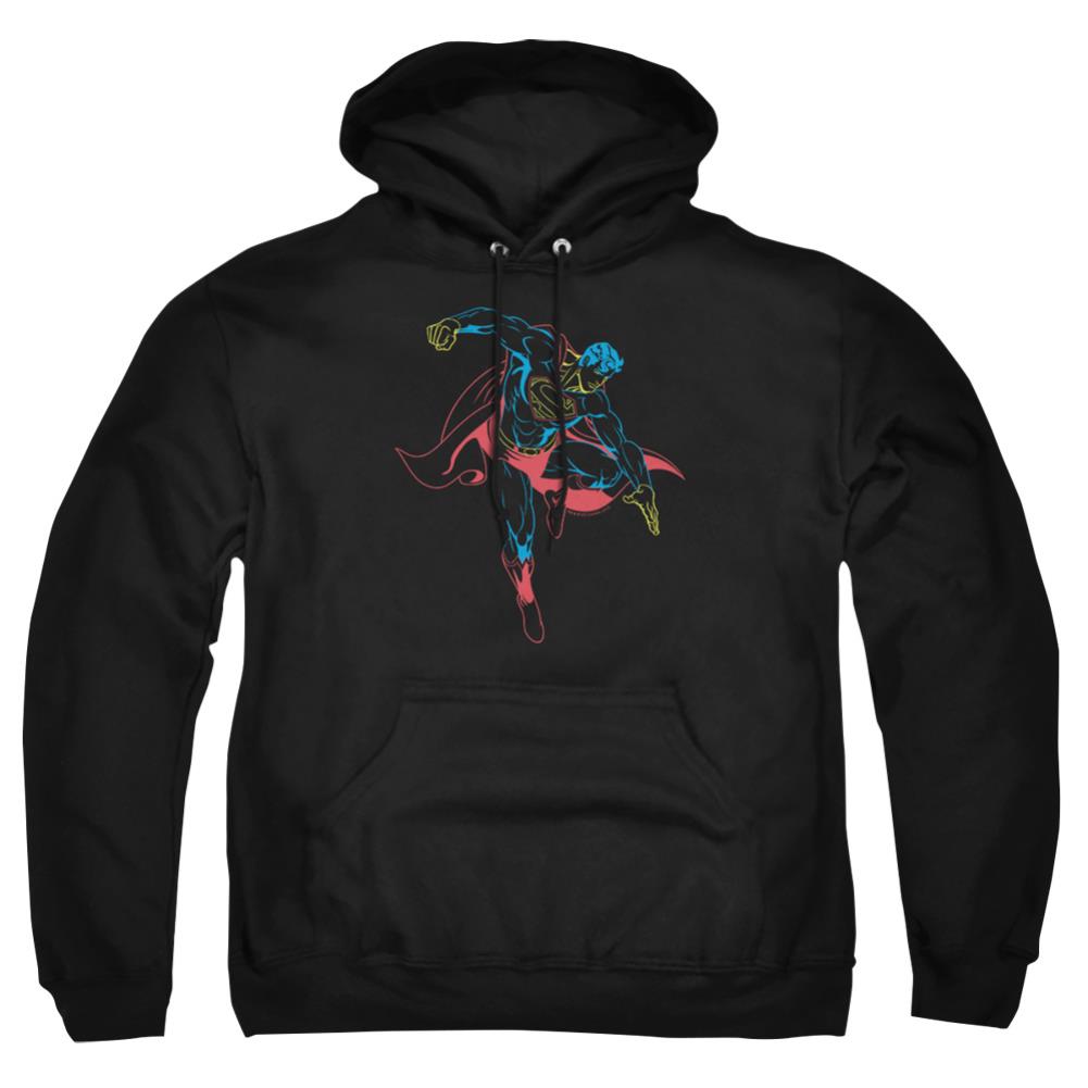 Superman Neon Superman Men's Pull-Over 75 25 Poly Hoodie