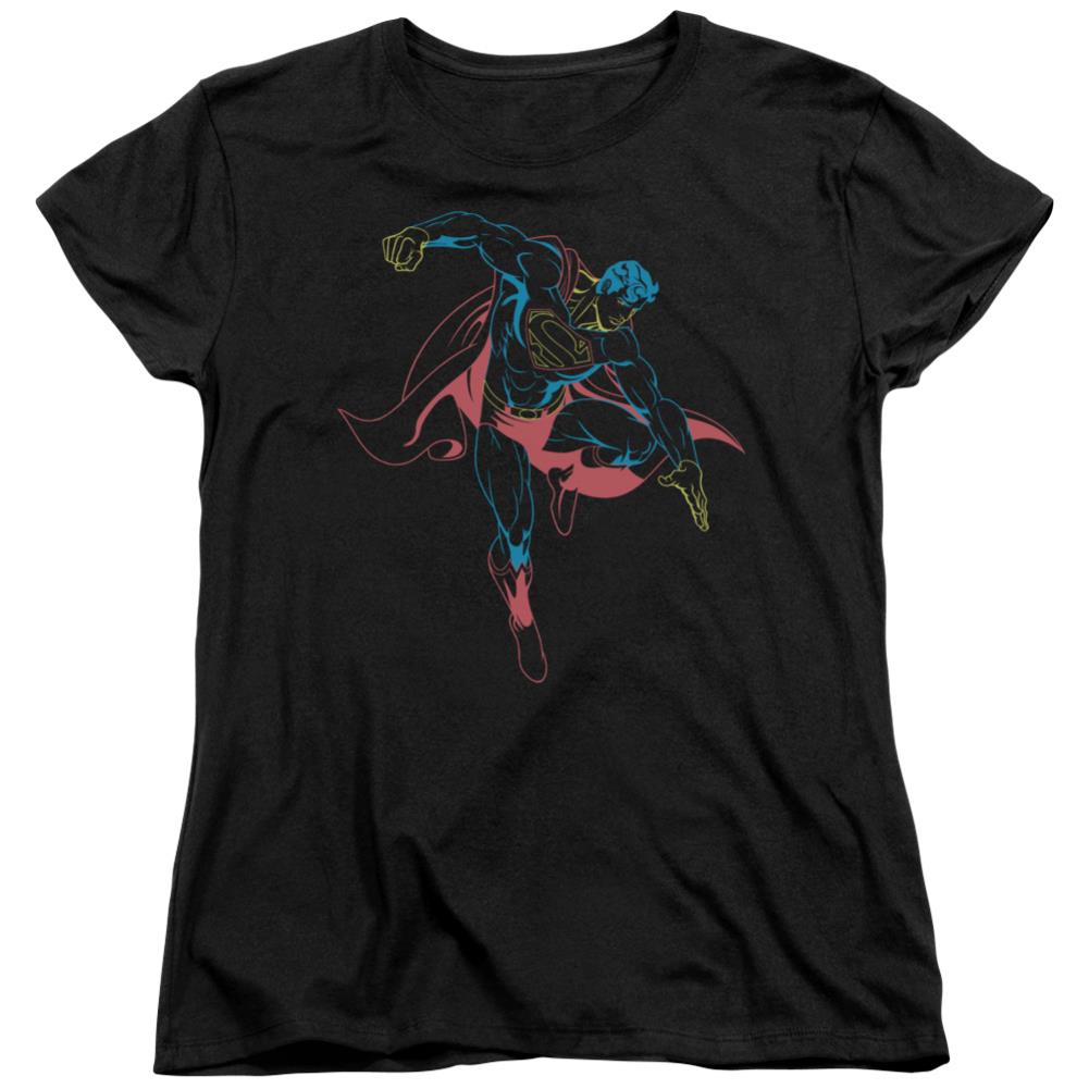 Superman Neon Superman Women's 18/1 Cotton SS T