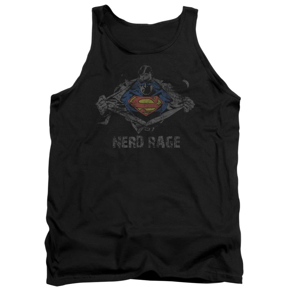 Superman Nerd Rage Men's 18/1 Cotton Tank Top
