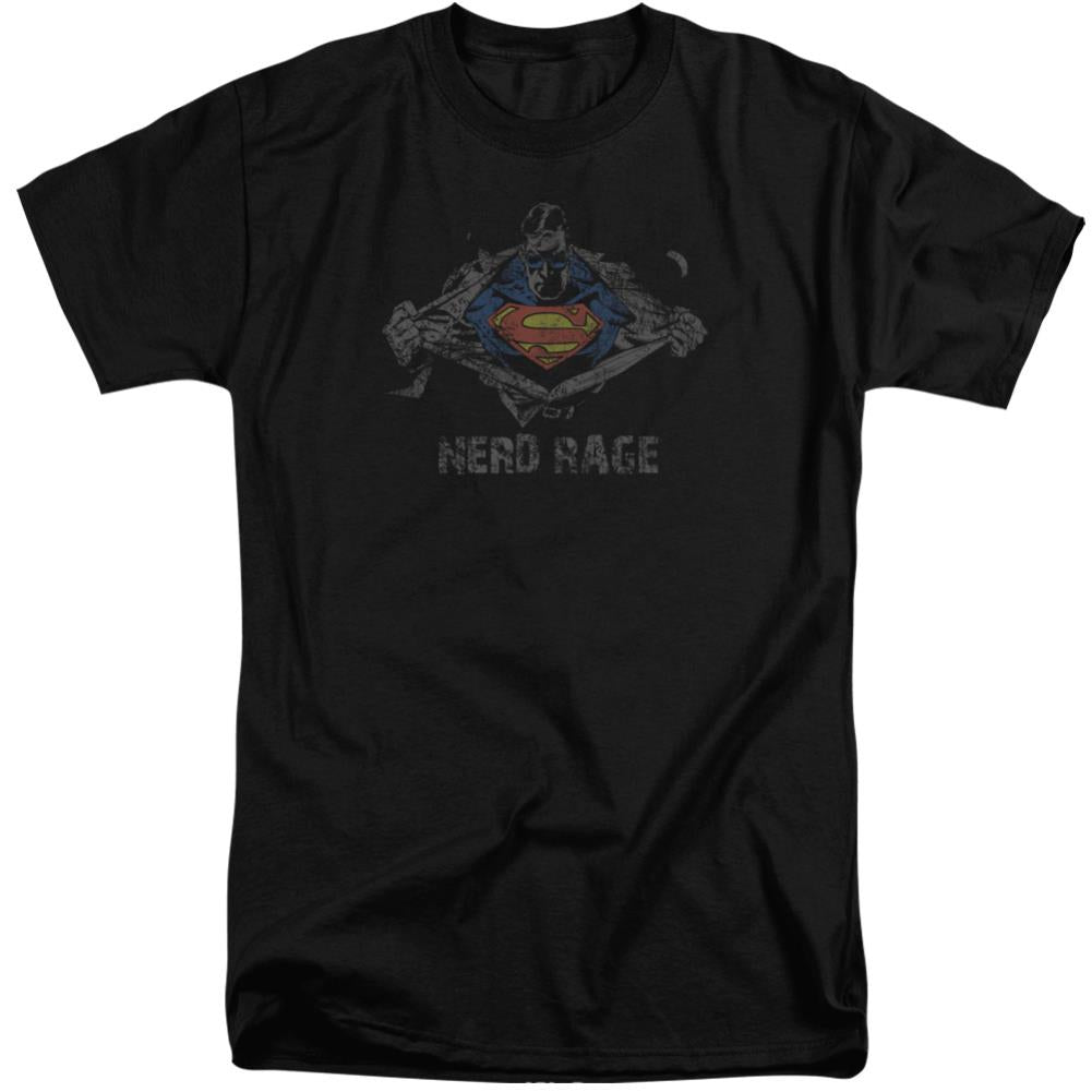 Superman Nerd Rage Men's 18/1 Tall Cotton SS T